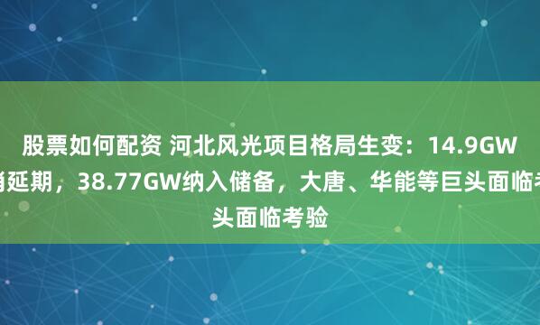 股票如何配资 河北风光项目格局生变：14.9GW取消延期，38.77GW纳入储备，大唐、华能等巨头面临考验